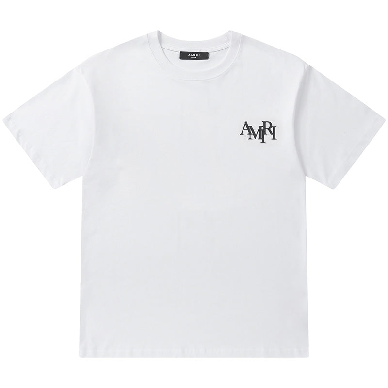 AMIRI Crystal Embellished Champagne Logo T-Shirts AMIRI