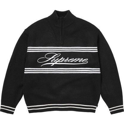 Supreme Script Stripe Half Zip Sweater