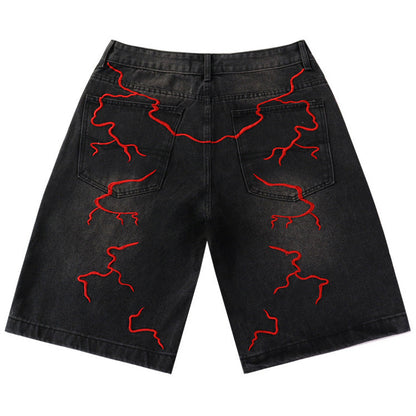 Letter Patterns Denim Shorts #8683